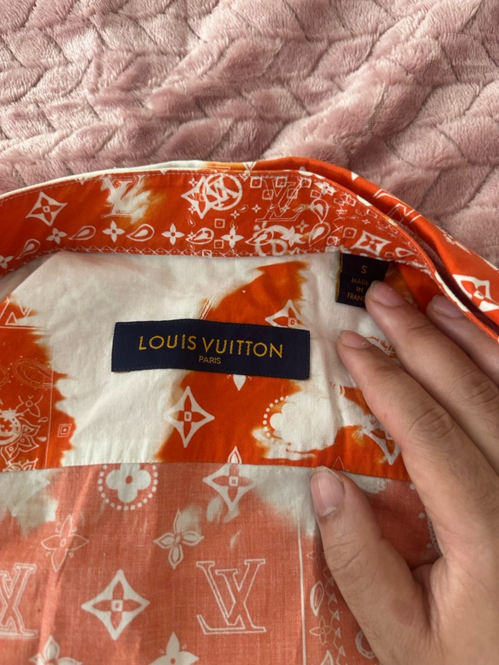 Louis Vuitton Orange and White Tie-Dye Button Down Shirt - Picture 5 of 14